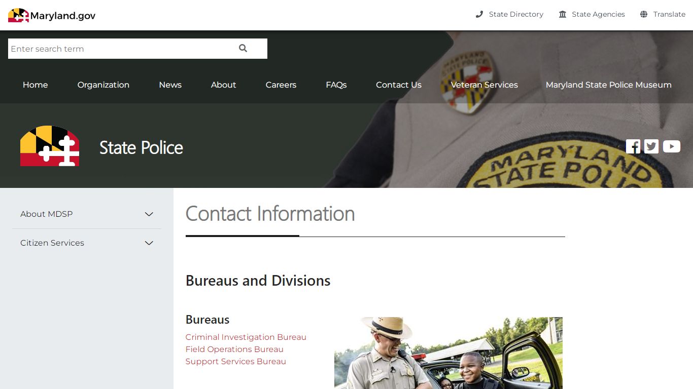 Contact Us - Maryland State Police